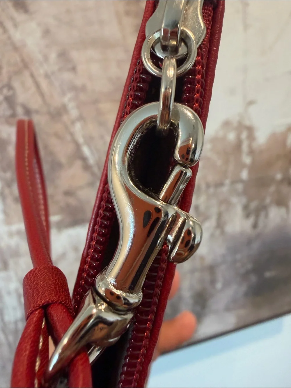 Vintage Coach Y2K Red Leather Mini Pochette Wristlet Soho Baguette Bag